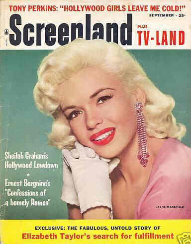 SCREENLAND magazine side cover September 1957