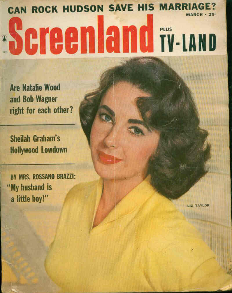 SCREENLAND magazine side cover March 1958