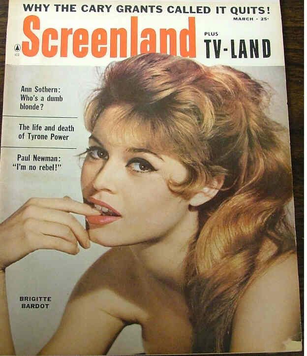 SCREENLAND magazine side cover March 1959