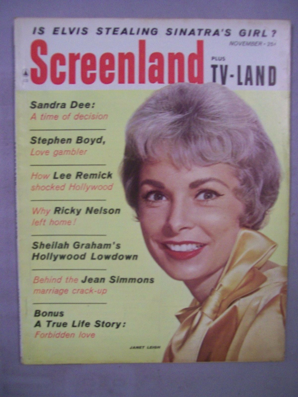 SCREENLAND magazine side cover November 1960