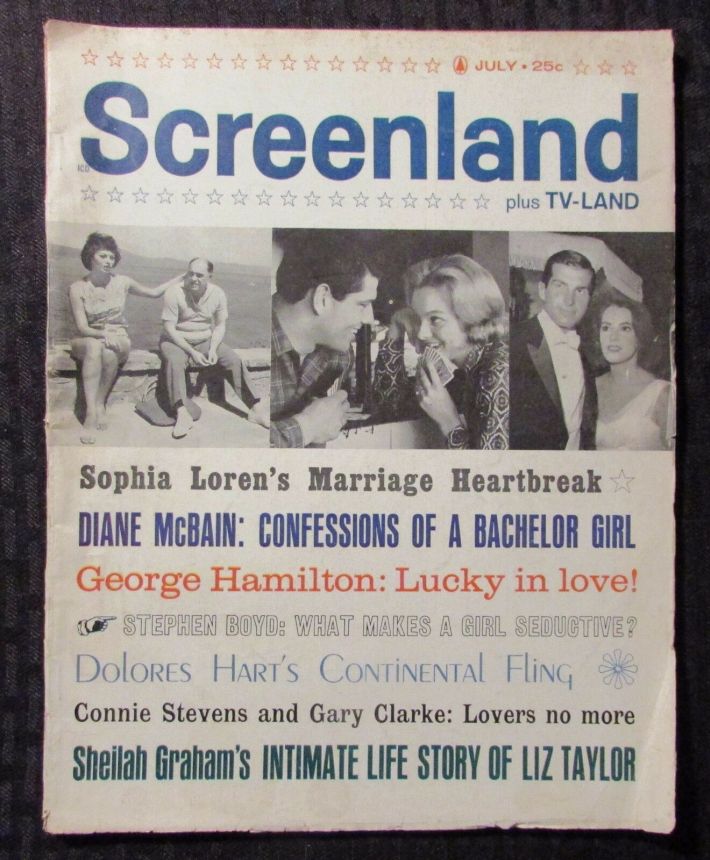 SCREENLAND magazine side cover July 1961