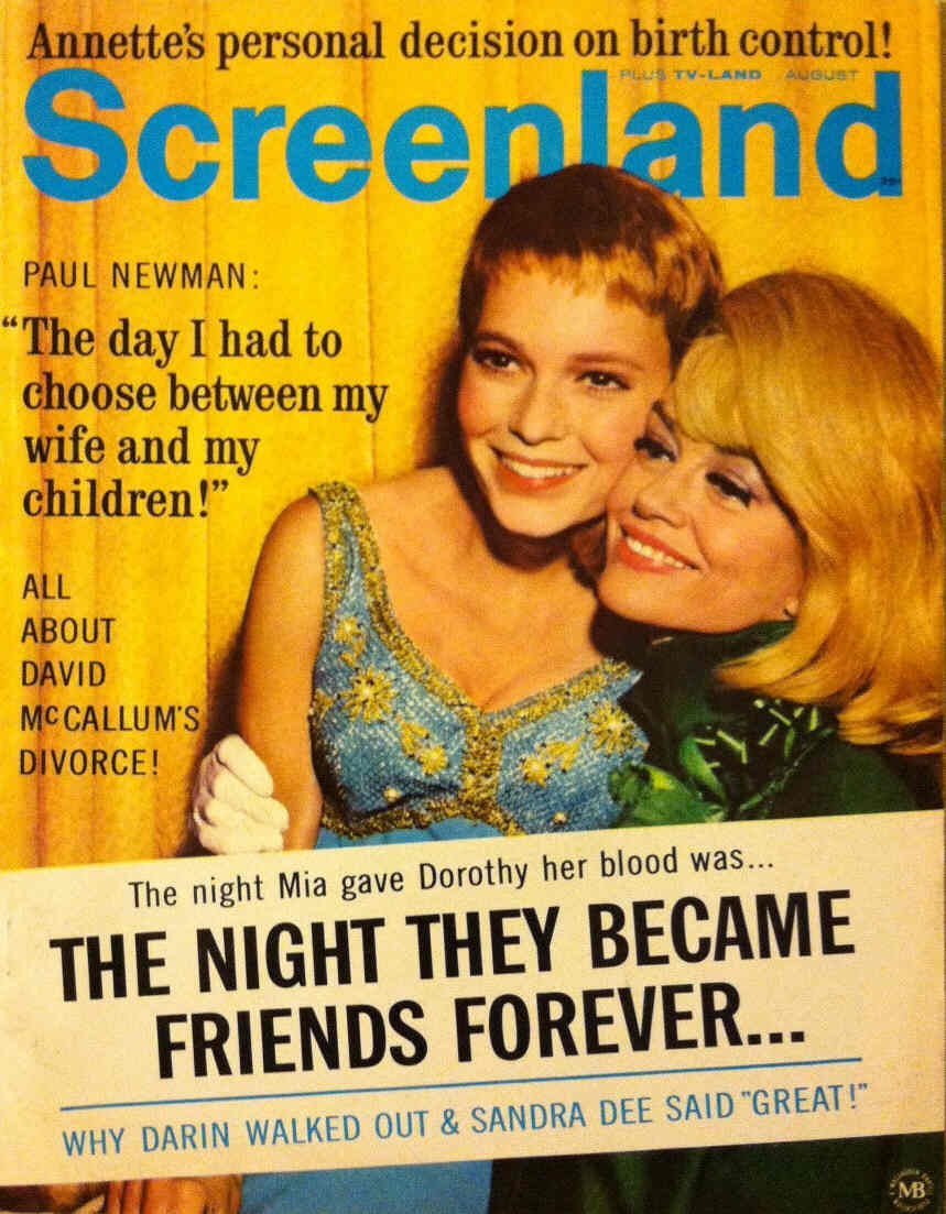 SCREENLAND magazine side cover August 1966