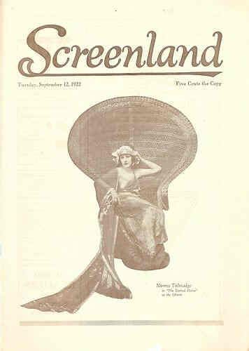 SCREENLAND SEATTLE magazine side cover 12 September 1922