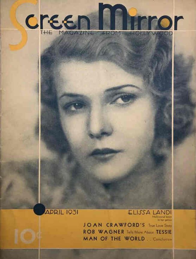 SCREEN MIRROR magazine side cover  April 1931