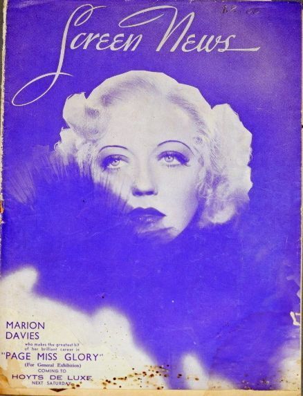 NEW SCREEN NEWS magazine side cover  1936