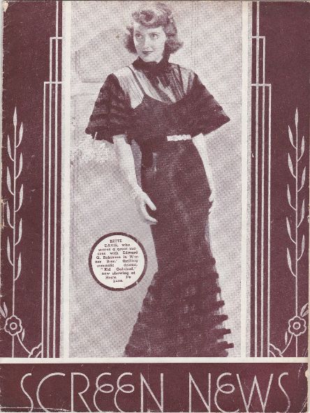 NEW SCREEN NEWS magazine side cover  Vol 5 # 40  September? 1937