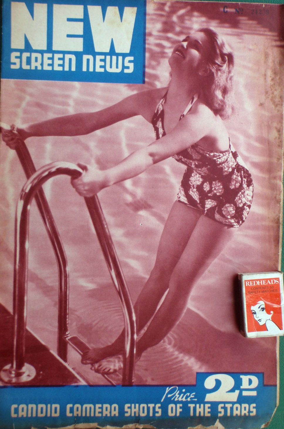 NEW SCREEN NEWS magazine side cover  Vol  1 # 12 3 September 1938
