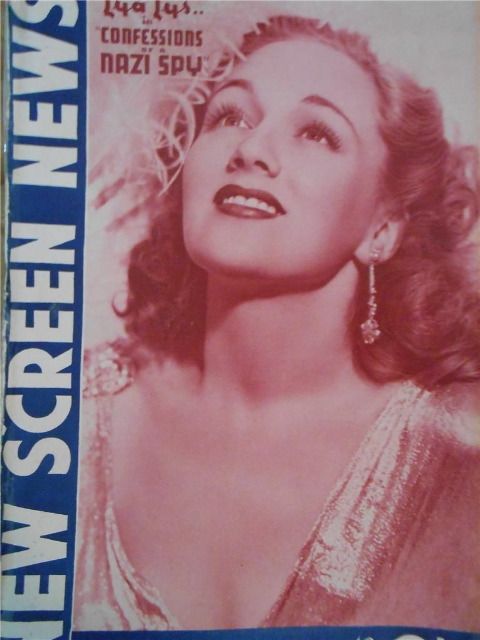 NEW SCREEN NEWS magazine side cover 2 September 1939