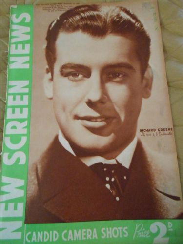 NEW SCREEN NEWS magazine side cover 16 September 1939