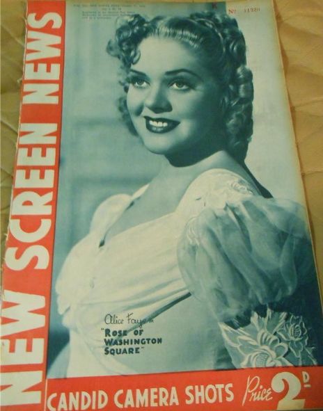 NEW SCREEN NEWS magazine side cover 21 October 1939
