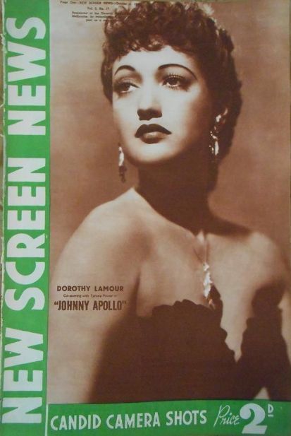 NEW SCREEN NEWS magazine side cover 5 October 1940