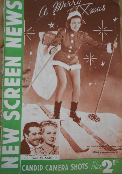 NEW SCREEN NEWS magazine side cover  Vol 3 # 28 21 December 1940