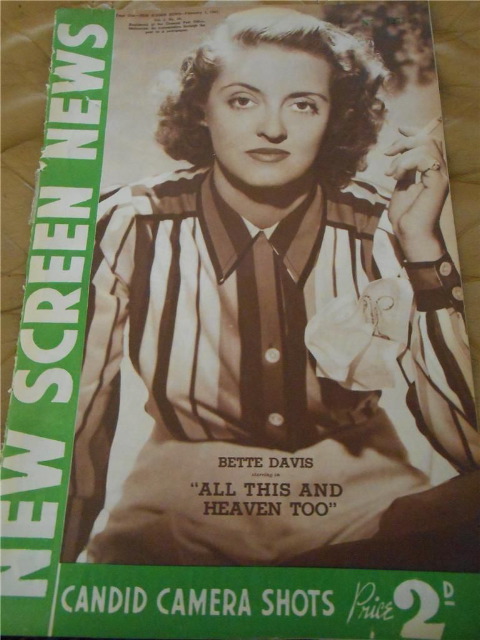 NEW SCREEN NEWS magazine side cover  Vol 3 # 34 1 February 1941
