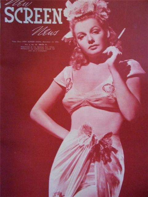 NEW SCREEN NEWS magazine side cover  Vol 4 # 28 13 December 1941
