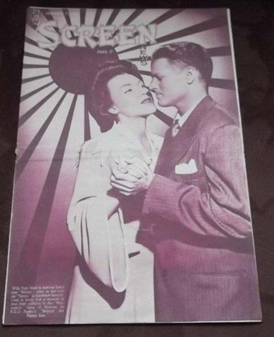 NEW SCREEN NEWS magazine side cover 11 December 1943
