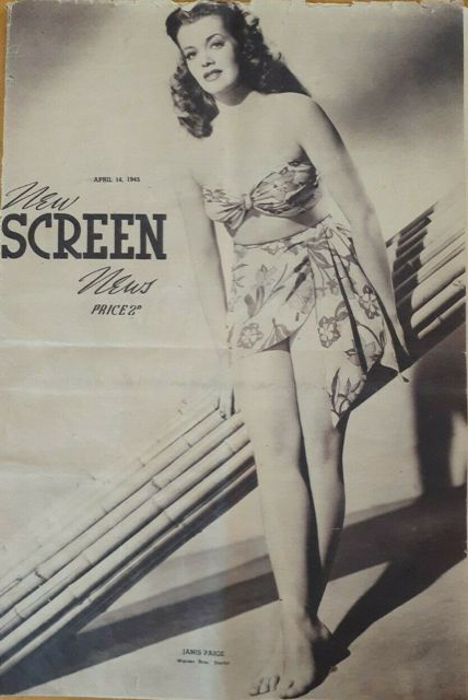 NEW SCREEN NEWS magazine side cover 14 April 1945