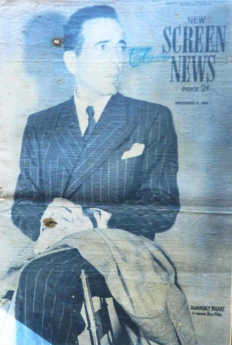 NEW SCREEN NEWS magazine side cover 8 September 1945