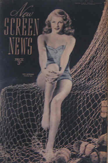 NEW SCREEN NEWS magazine side cover 12 December 1947