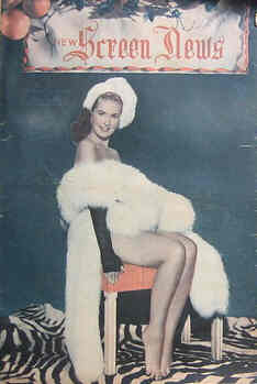 NEW SCREEN NEWS magazine side cover 19 December 1947