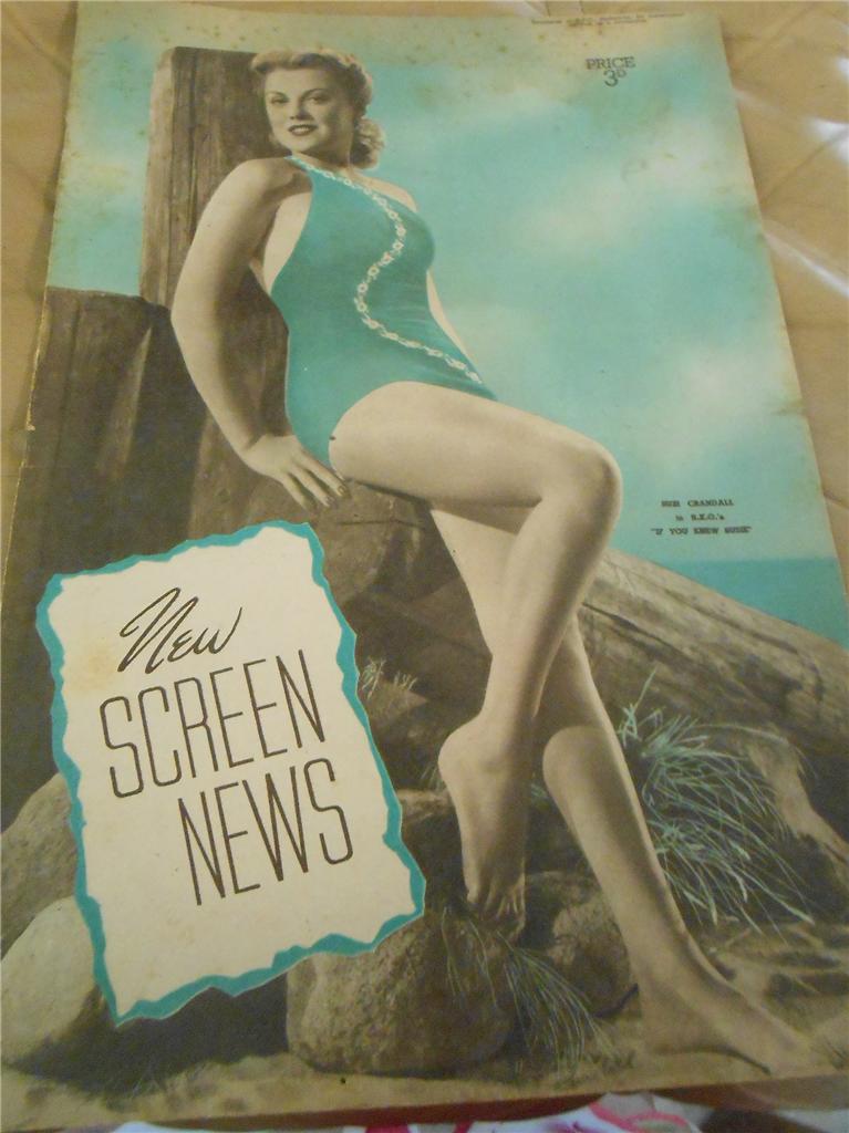 NEW SCREEN NEWS magazine side cover 12 March 1948