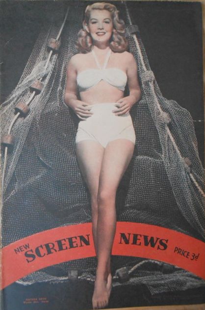 NEW SCREEN NEWS magazine side cover 6 August 1948