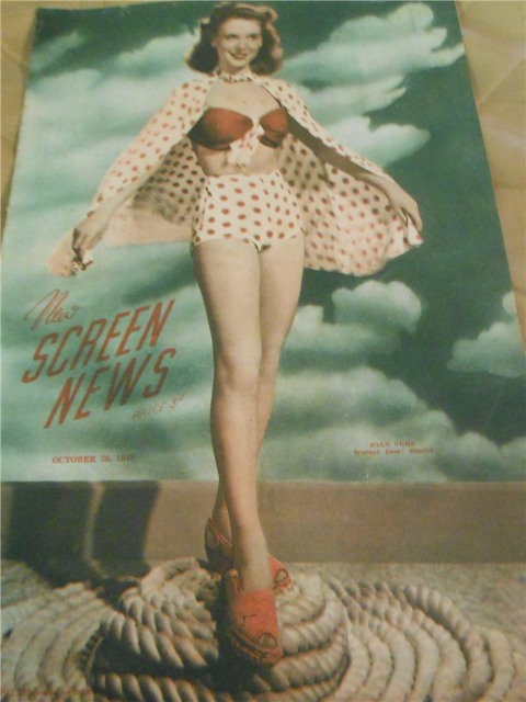 NEW SCREEN NEWS magazine side cover 28 October 1949