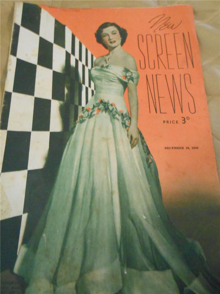 NEW SCREEN NEWS magazine side cover 16 December 1949