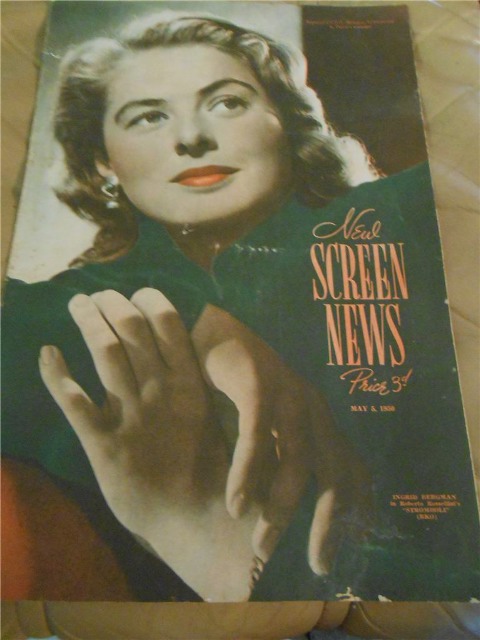 NEW SCREEN NEWS magazine side cover 5 May 1950