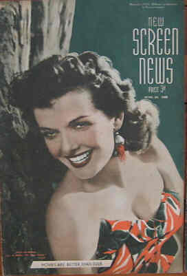 NEW SCREEN NEWS magazine side cover 30 June 1950