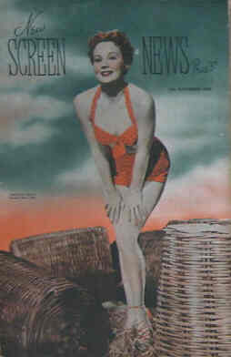 NEW SCREEN NEWS magazine side cover 17 November 1950