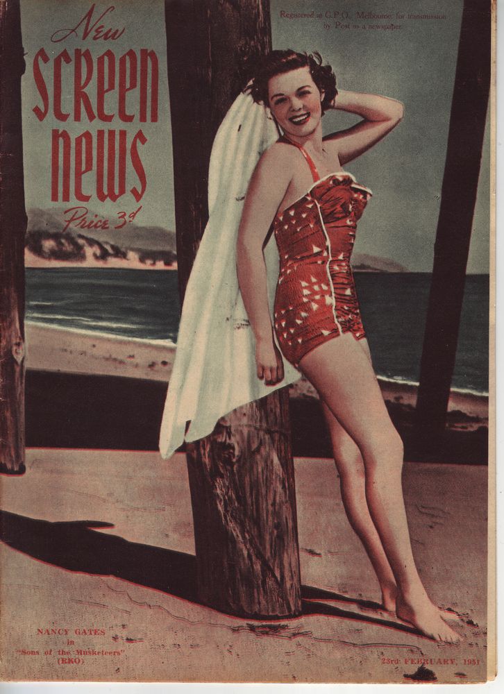 NEW SCREEN NEWS magazine side cover 23 February 1951