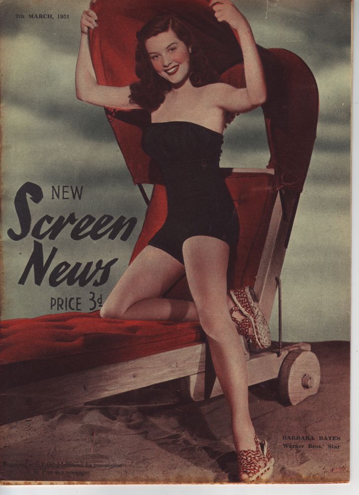 NEW SCREEN NEWS magazine side cover 9 March 1951