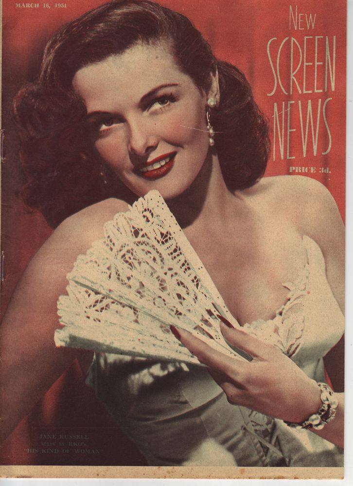 NEW SCREEN NEWS magazine side cover 16 March 1951