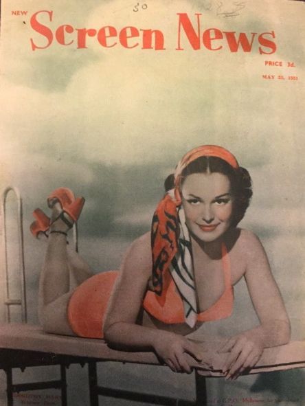 NEW SCREEN NEWS magazine side cover 25 May 1951