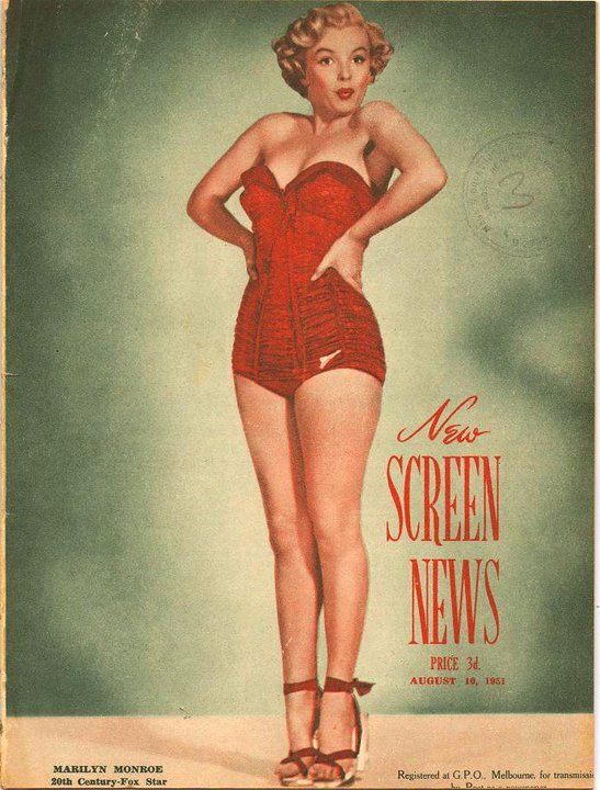 NEW SCREEN NEWS magazine side cover 10 August 1951
