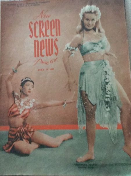 NEW SCREEN NEWS magazine side cover 18 July 1952