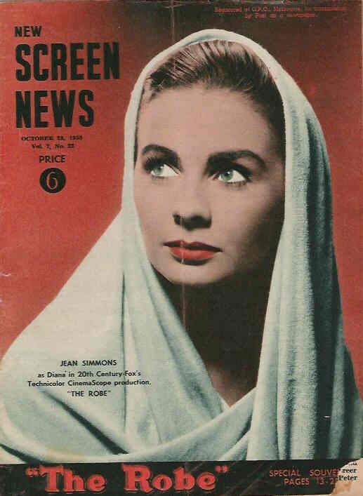 NEW SCREEN NEWS magazine side cover  Vol 7 # 22 23 October 1953