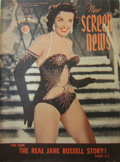 NEW SCREEN NEWS magazine side cover  Vol 8 # 16 30 July 1954