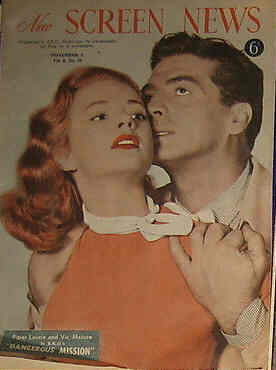NEW SCREEN NEWS magazine side cover  Vol 8 No 23 5 November 1954