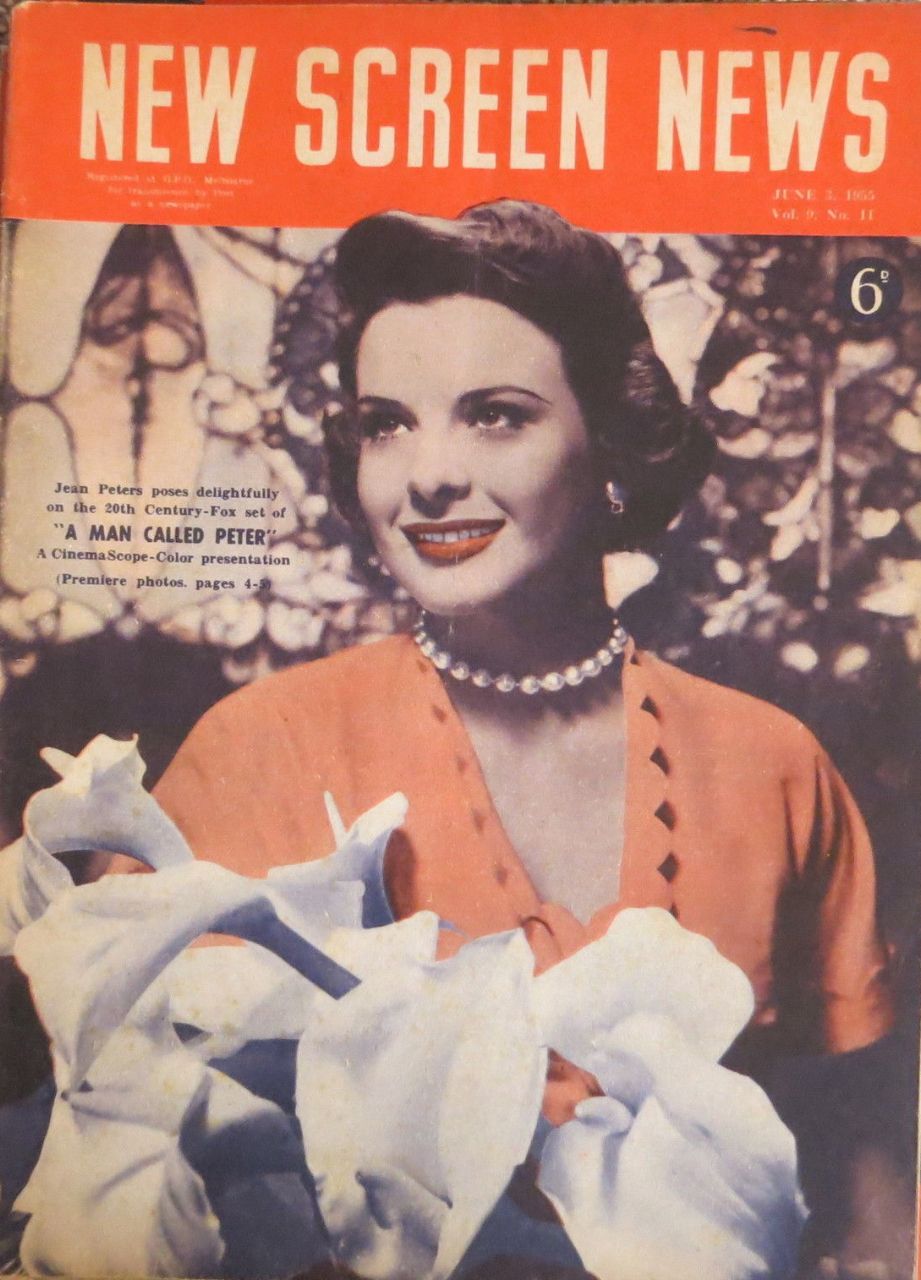 NEW SCREEN NEWS magazine side cover  Vol 9 # 11 3 June 1955