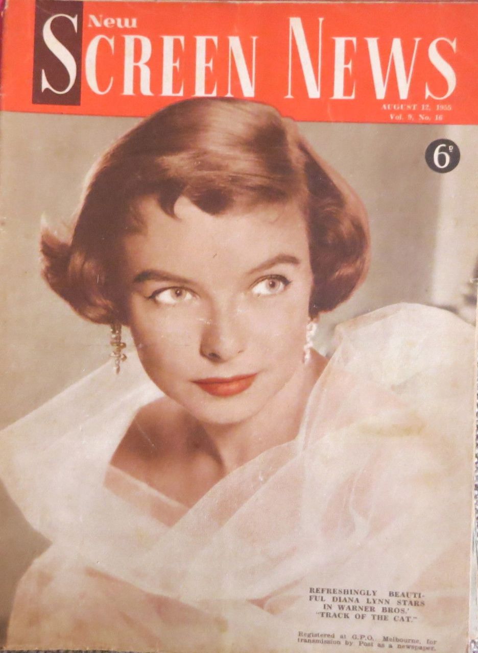NEW SCREEN NEWS magazine side cover  Vol 9 #16 12 August 1955