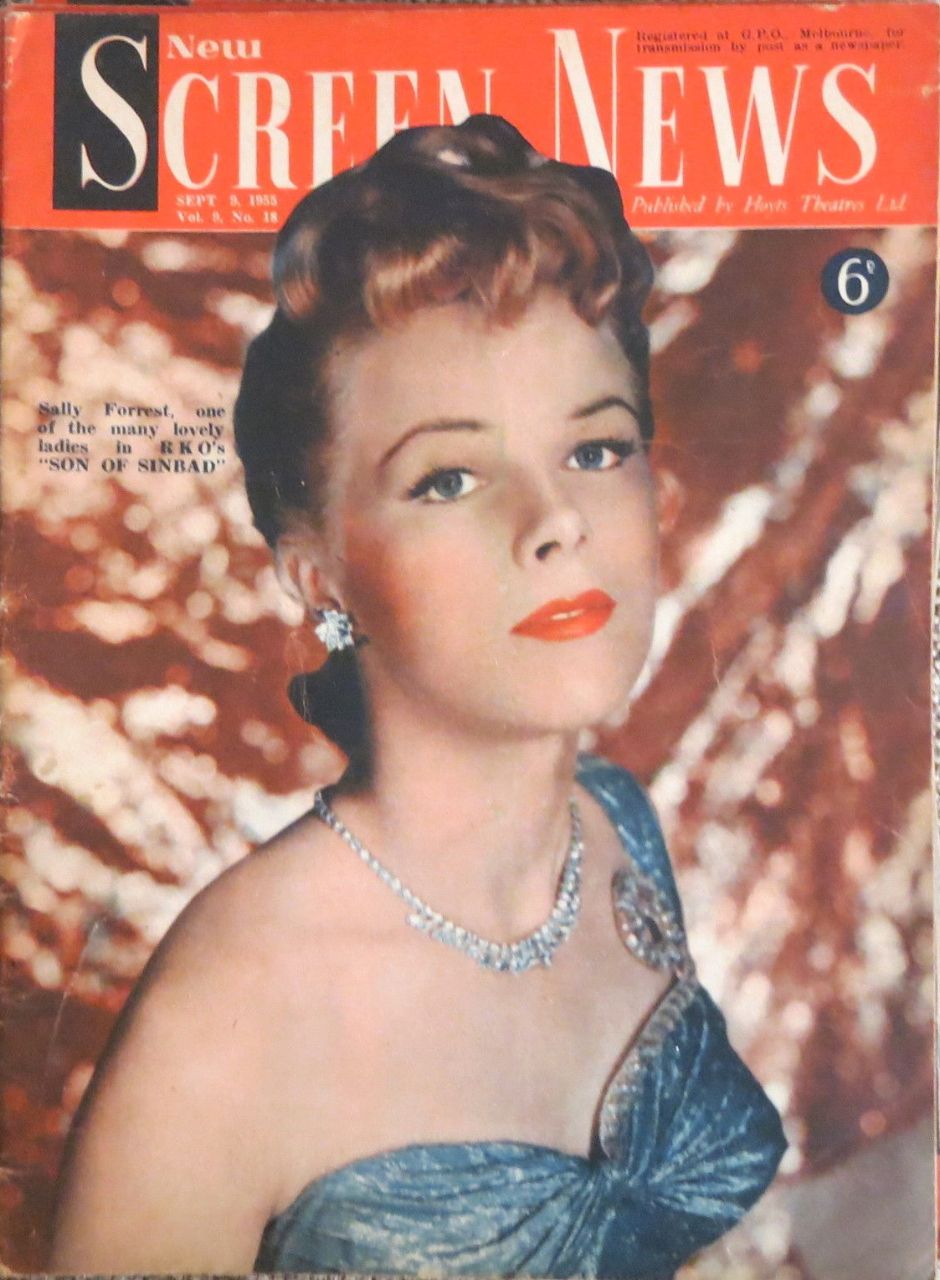 NEW SCREEN NEWS magazine side cover  Vol 9 #18 9 September 1955