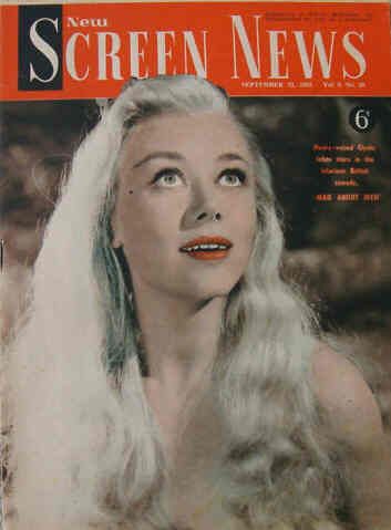 NEW SCREEN NEWS magazine side cover  Vol 9 #19 23 September 1955