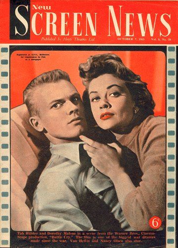 NEW SCREEN NEWS magazine side cover  Vol 9 #20 7 October 1955
