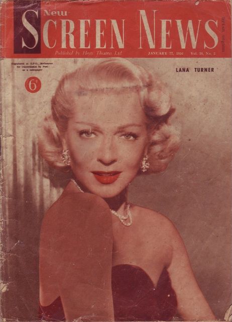 NEW SCREEN NEWS magazine side cover  Vol 10 # 2 27 January 1956