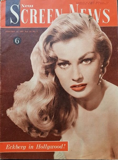 NEW SCREEN NEWS magazine side cover  Vol 11 # 1 11 January 1957