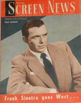 NEW SCREEN NEWS magazine side cover  Vol 11 # 2 25 January 1957