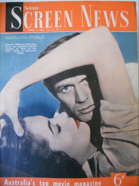 NEW SCREEN NEWS magazine side cover  Vol 11 # 7 5 April 1957