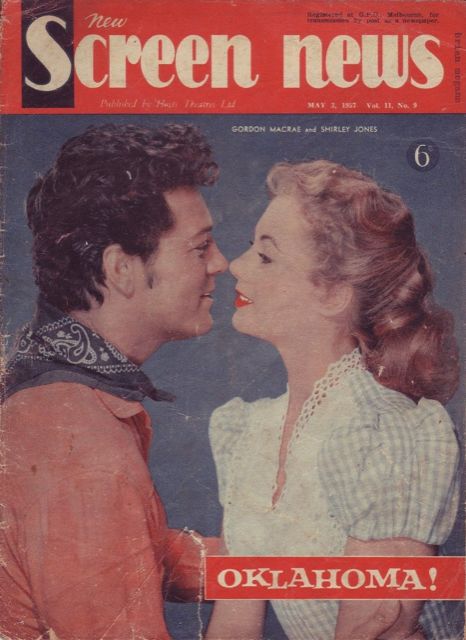 NEW SCREEN NEWS magazine side cover  Vol 11 # 9 3 May 1957
