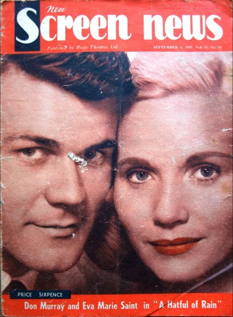 NEW SCREEN NEWS magazine side cover  Vol 11 # 18 6 September 1957